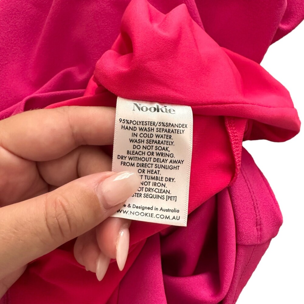 NOOKIE‎ Tyler Scuba Midi Dress in Hot Pink NWT Sz XS - Picture 5 of 5